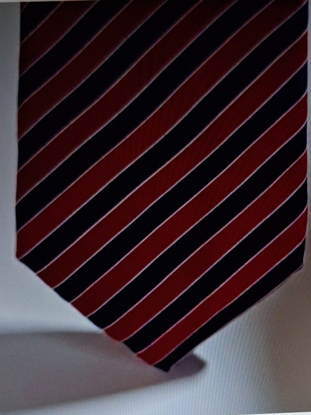 Dior Red and Black Diagonal Stripe Tie